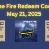 Garena Free Fire MAX Redeem Codes for May 21, 2025
